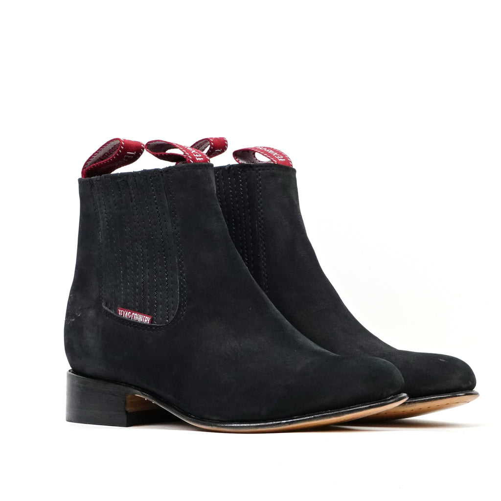 Botines - Nobuk Negro - Punta Redonda (E800)