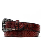 Exotic Full Quilt Python Belt - Red (C-028)