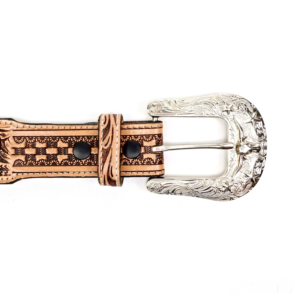 Hand-Tooled Leather Belt (MOD7)