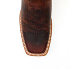 Distressed Mocha Leather Boots (Youth) - Slip-Resistant Sole - Rodeo Toe (E28)