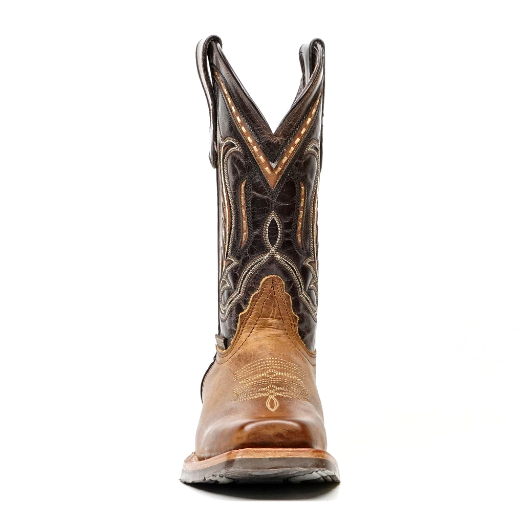 Rustic Honey Leather Boots (Youth) - Slip-Resistant Sole - Rodeo Toe (E28)