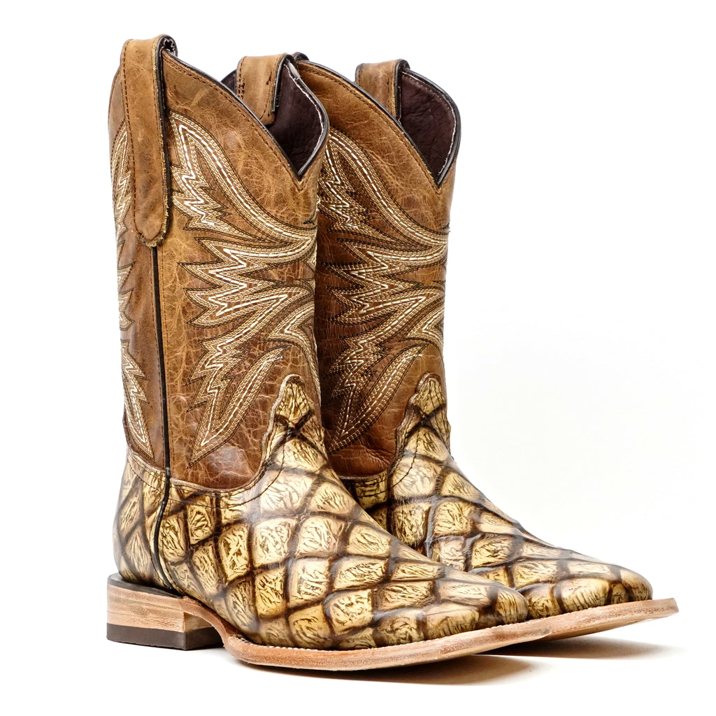 Rustic Orix Pirarucu Fish Boots - Square Toe (E629)