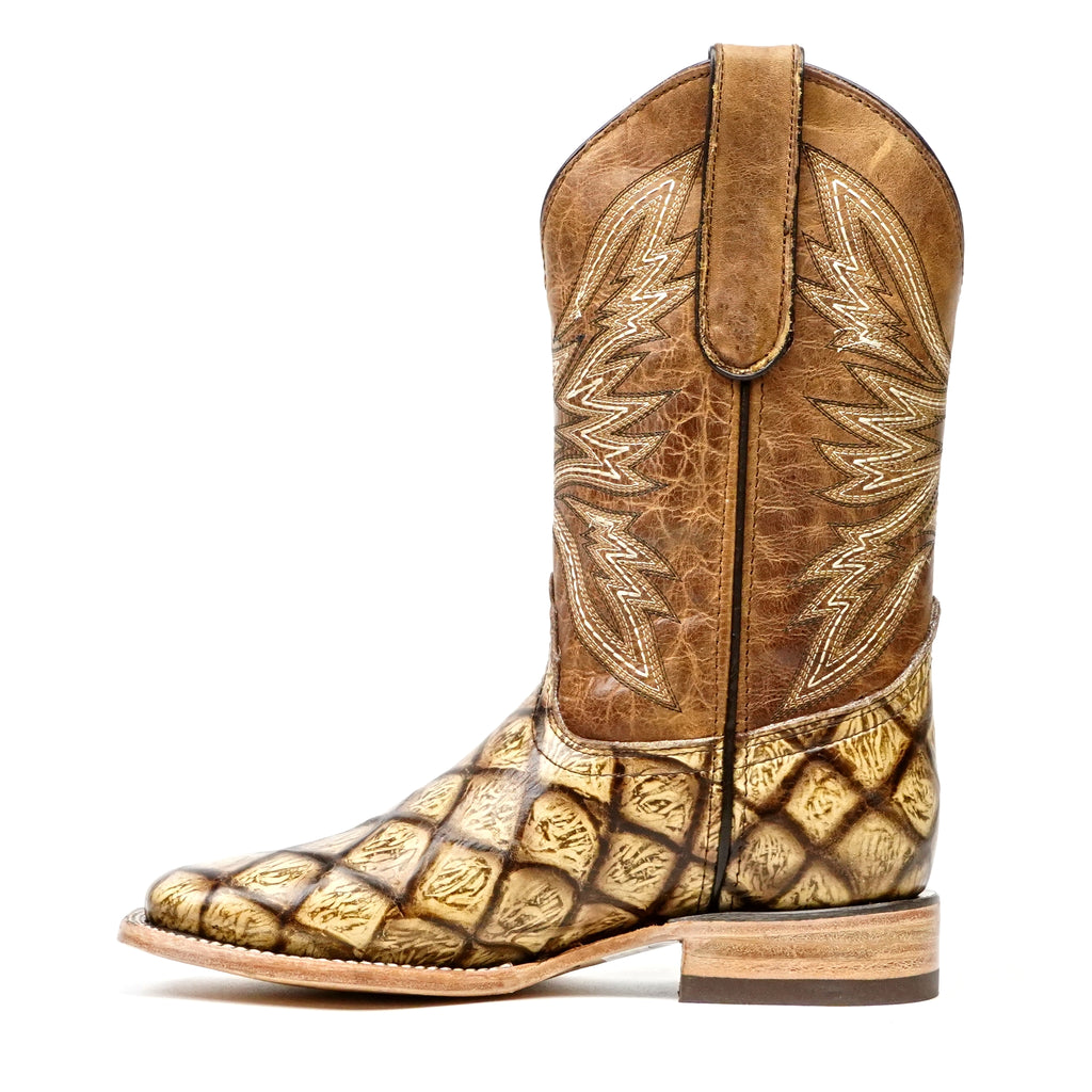 Rustic Orix Pirarucu Fish Boots - Square Toe (E629)