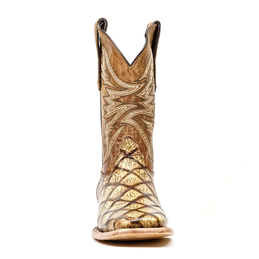 Rustic Orix Pirarucu Fish Boots - Square Toe (E629)