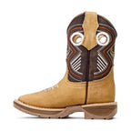 Kids Tan Roughout Boots - Double-Density Sole - Square Toe&nbsp;