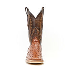 Austin Ostrich Boots - Brandy - Square Toe (AV20)