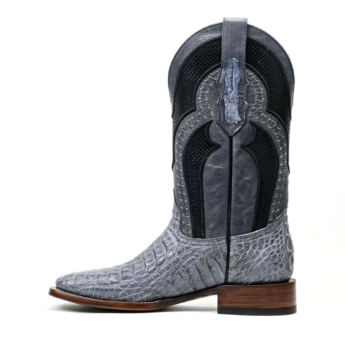 Botas Ranger Caiman Horn Back - Azul Índigo - Punta Cuadrada