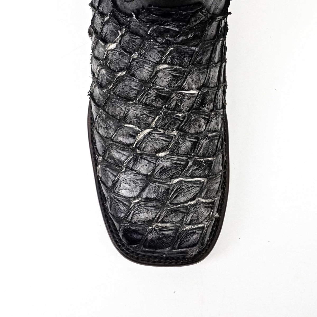 Connor Platinum Pirarucu Fish Boots (Diamond) - Newspaper - Square Toe