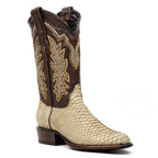 Tanner Python Boots - Cappuccino - Roper Toe (PN240)