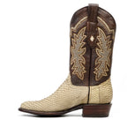 Tanner Python Boots - Cappuccino - Roper Toe (PN240)