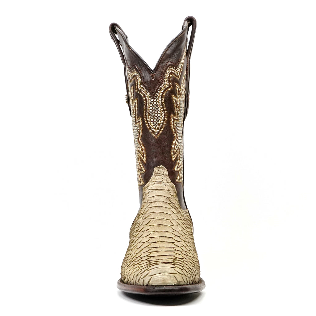Tanner Python Boots - Cappuccino - Roper Toe (PN240)