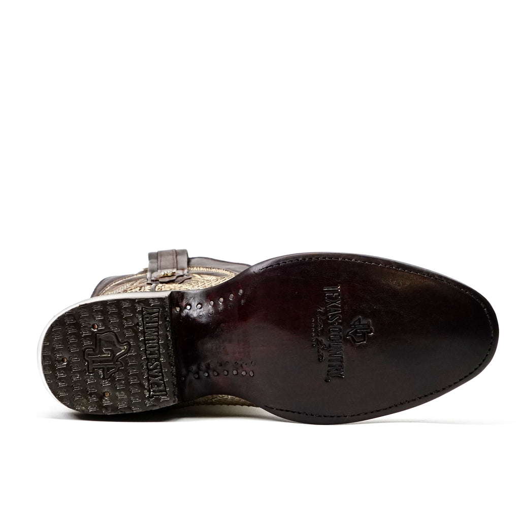 Tanner Python Boots - Cappuccino - Roper Toe (PN240)