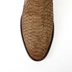 Tanner Python Boots - Tamarind - Roper Toe (PN240)
