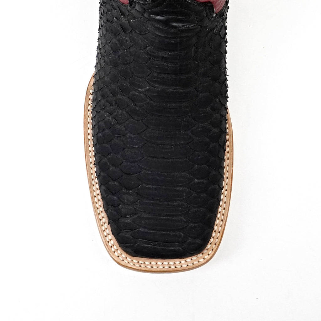 Botas Braxton Python - Negro Mate - Punta Cuadrada