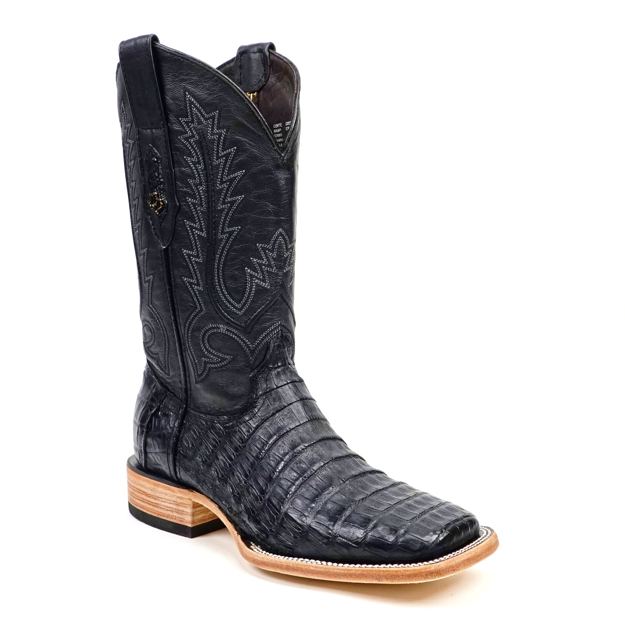 Rhodes Caiman Belly Boots - Navy Blue - Square Toe (LM10)