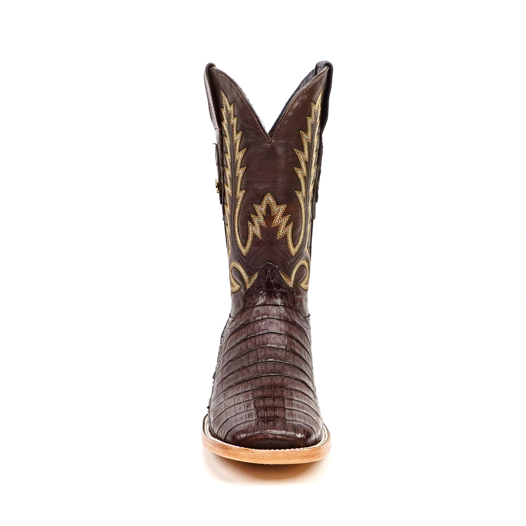 Rhodes Caiman Belly Boots - Brown - Square Toe (LM10)
