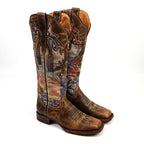 Highland Tobacco Cowgirl Boots - Tall Shaft - Rodeo Toe (E870)