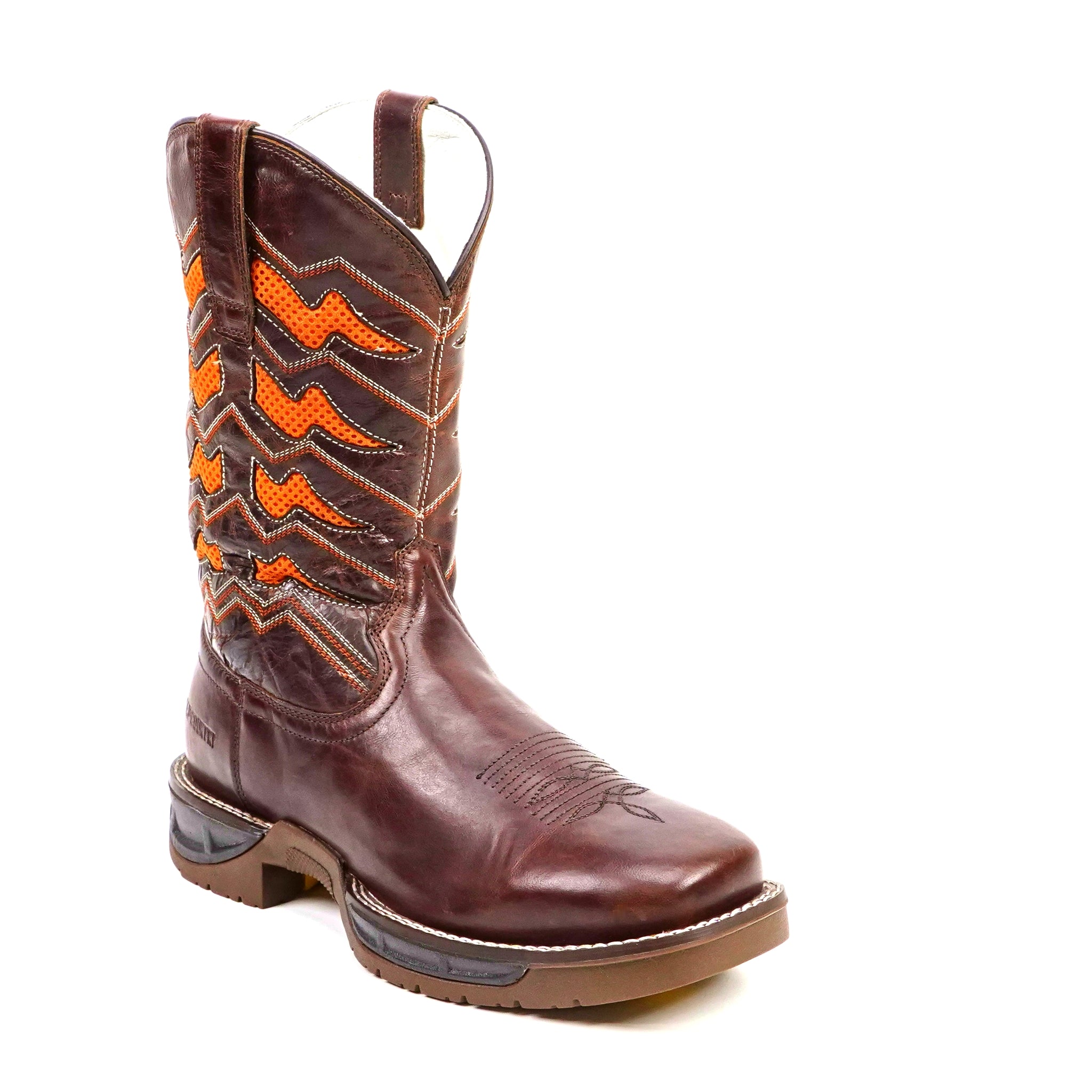 Texas Country - Orange & Brown Work Boots - Soft Toe (TC009)