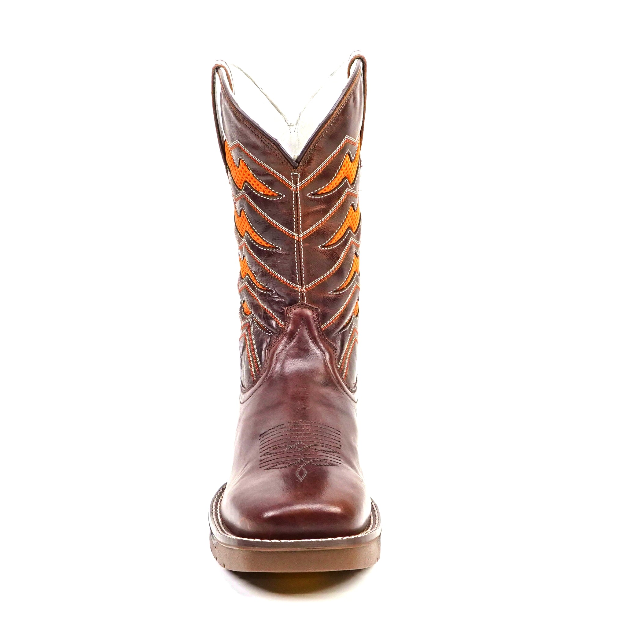 Texas Country - Orange & Brown Work Boots - Soft Toe (TC009)