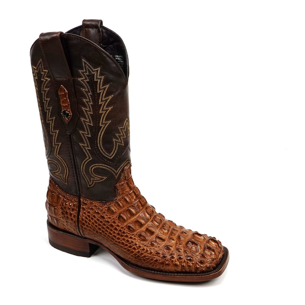 James Alligator Head Boots - Antique - Square Toe (AP50)