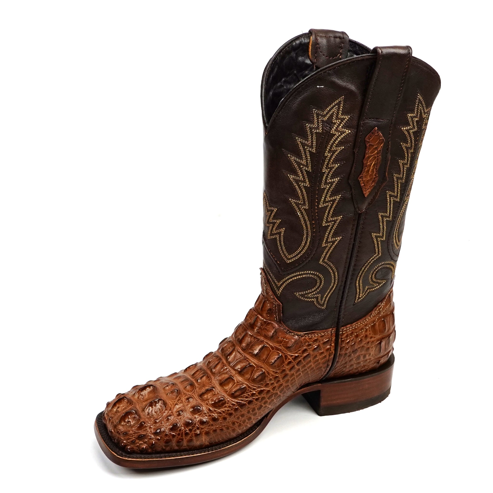 James Alligator Head Boots - Antique - Square Toe (AP50)