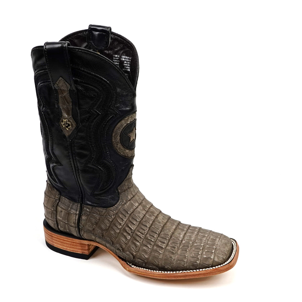 Rhodes Caiman Belly Boots - Gray - Square Toe (LM10)