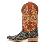 Butch Pirarucu Fish Boots - Camel Black - Narrow Square Toe