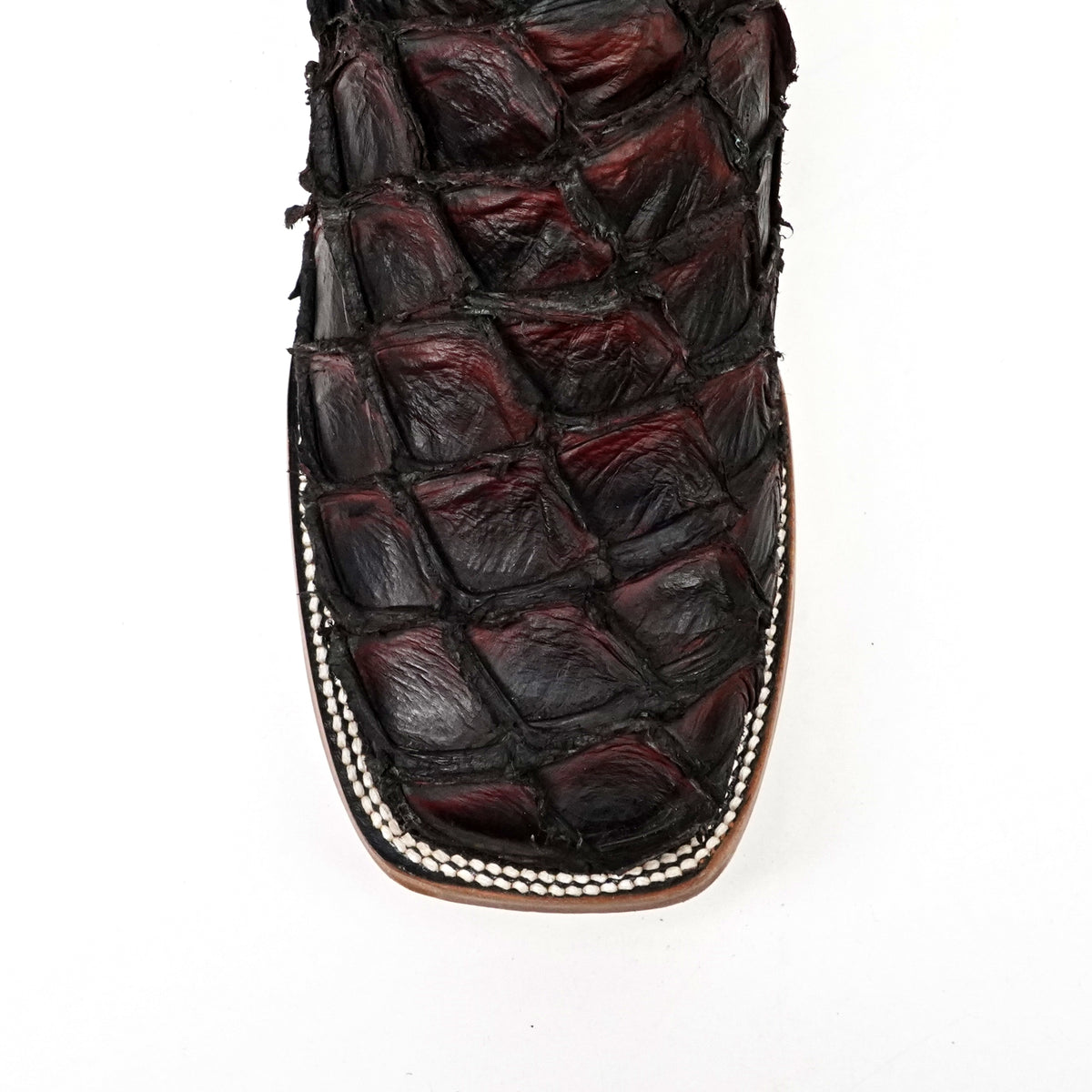 Connor Pirarucu Fish Boots - Red - Square Toe (PZ60)