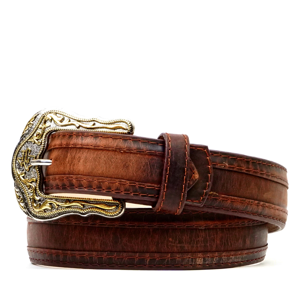 Distressed Mocha Leather Belt (C-V4601)