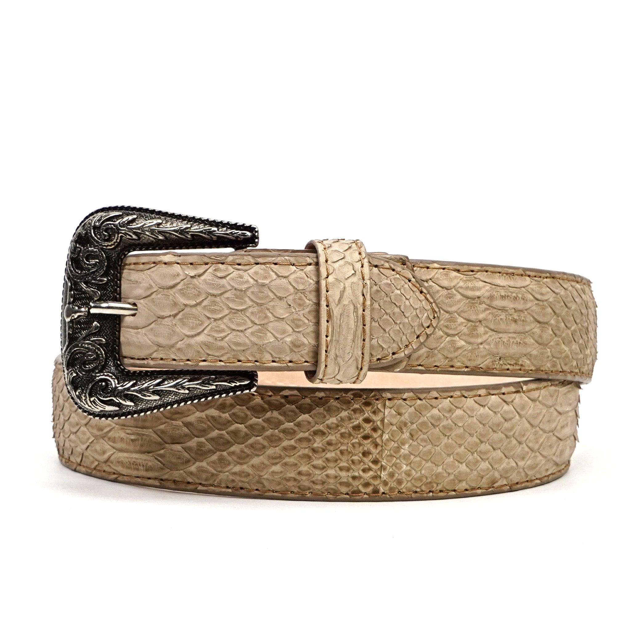 Exotic Full Quilt Python Belt - Cappuccino (C-028)