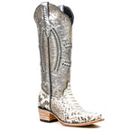 Priscila - Botas vaqueras Python Natural - Caña alta - Punta fina (E31)