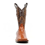 James Alligator Belly Boots - Cognac - Square Toe (LG10)