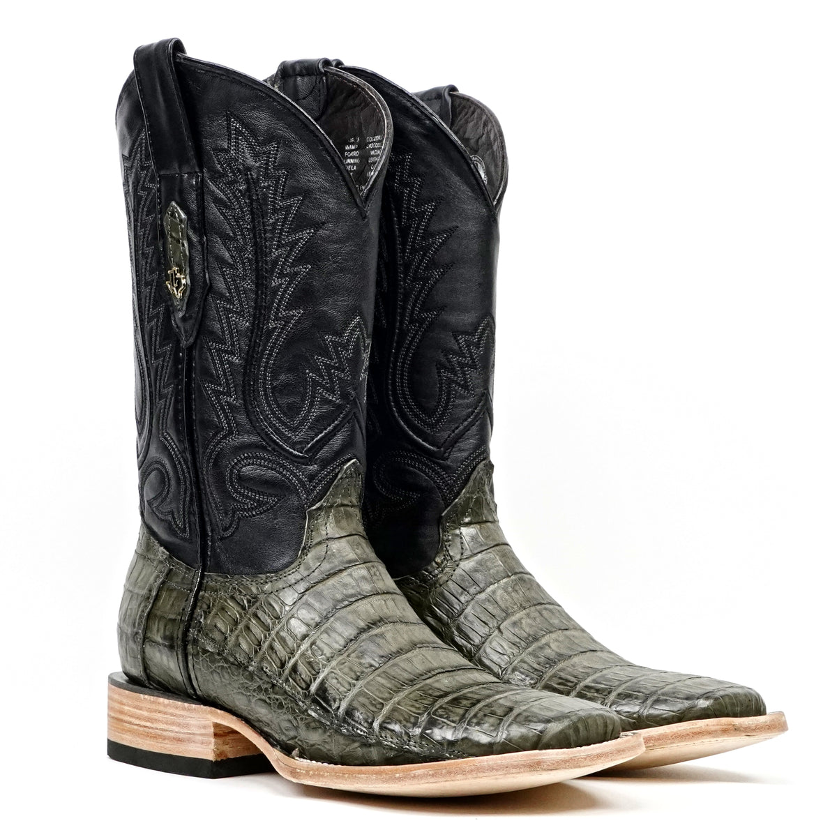 Botas Rhodes de Vientre de Caimán - Gris - Punta Cuadrada (LM10)