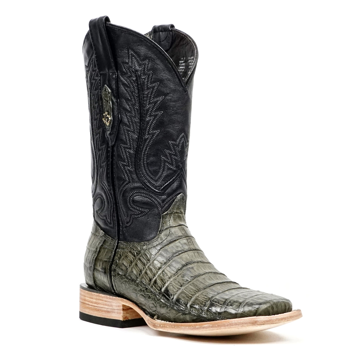 Botas Rhodes de Vientre de Caimán - Gris - Punta Cuadrada (LM10)