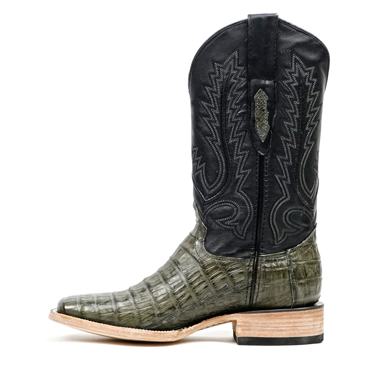 Botas Rhodes de Vientre de Caimán - Gris - Punta Cuadrada (LM10)