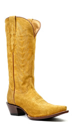 Miranda Suede Oro Suela de Cuero - Caña Media - Punta Fina