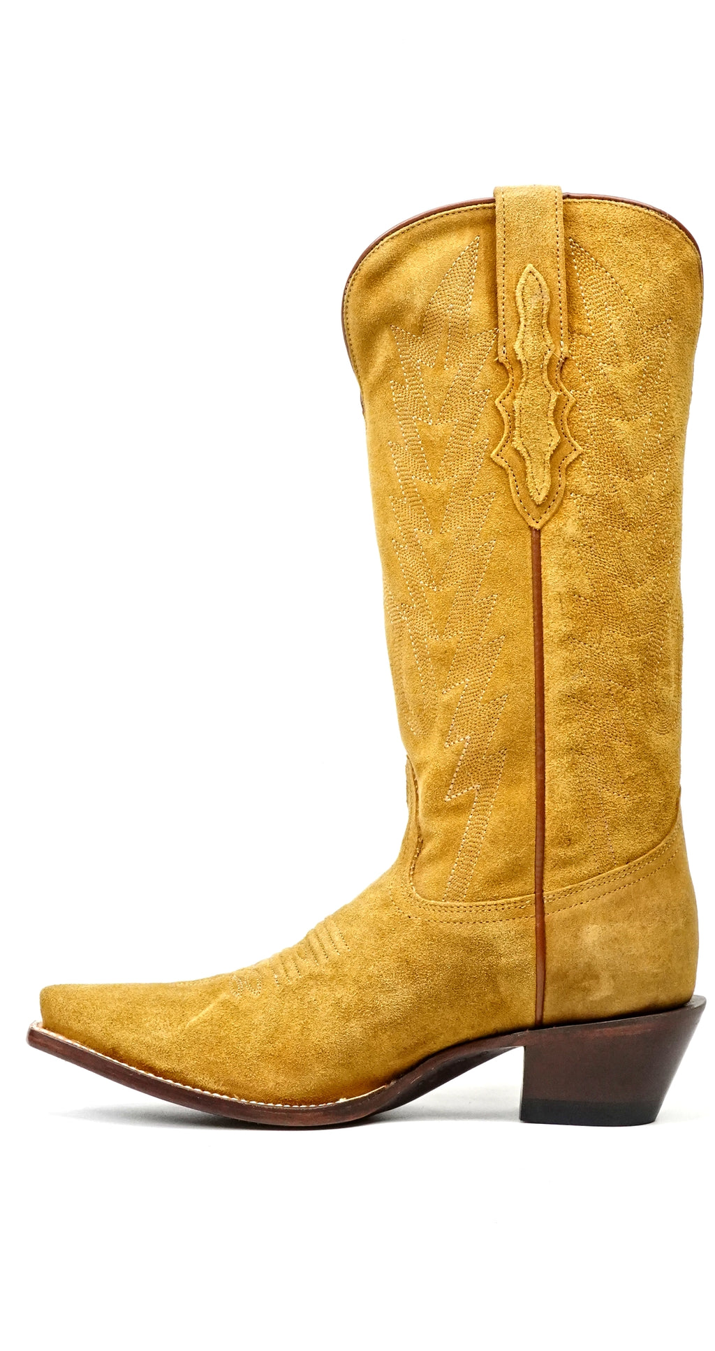 Miranda Suede Oro Suela de Cuero - Caña Media - Punta Fina