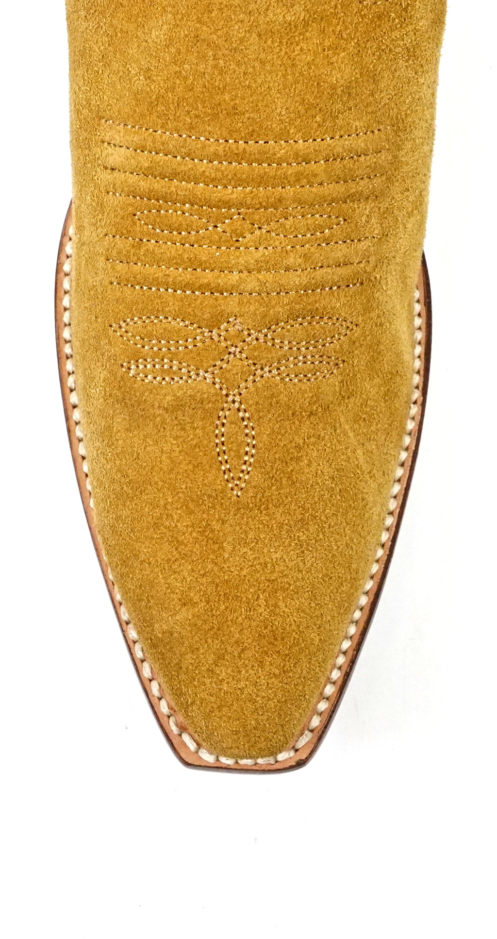 Miranda Suede Oro Suela de Cuero - Caña Media - Punta Fina