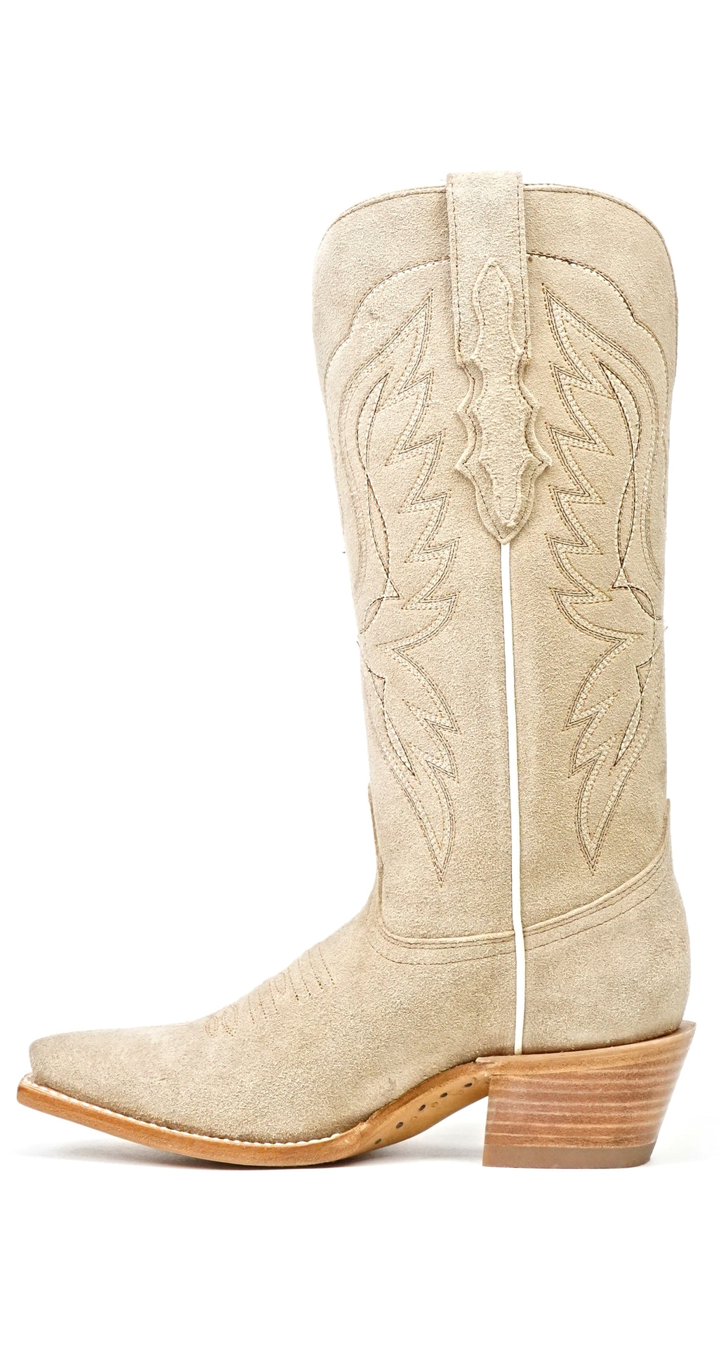 Miranda Suede Khaki Suela de Cuero - Caña Media - Punta de Recorte