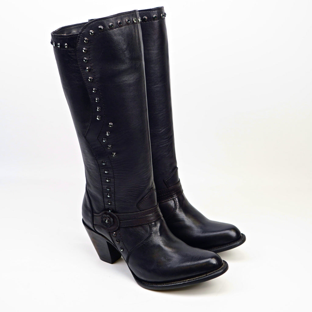 Denali Black - Tall Shaft - Round Toe