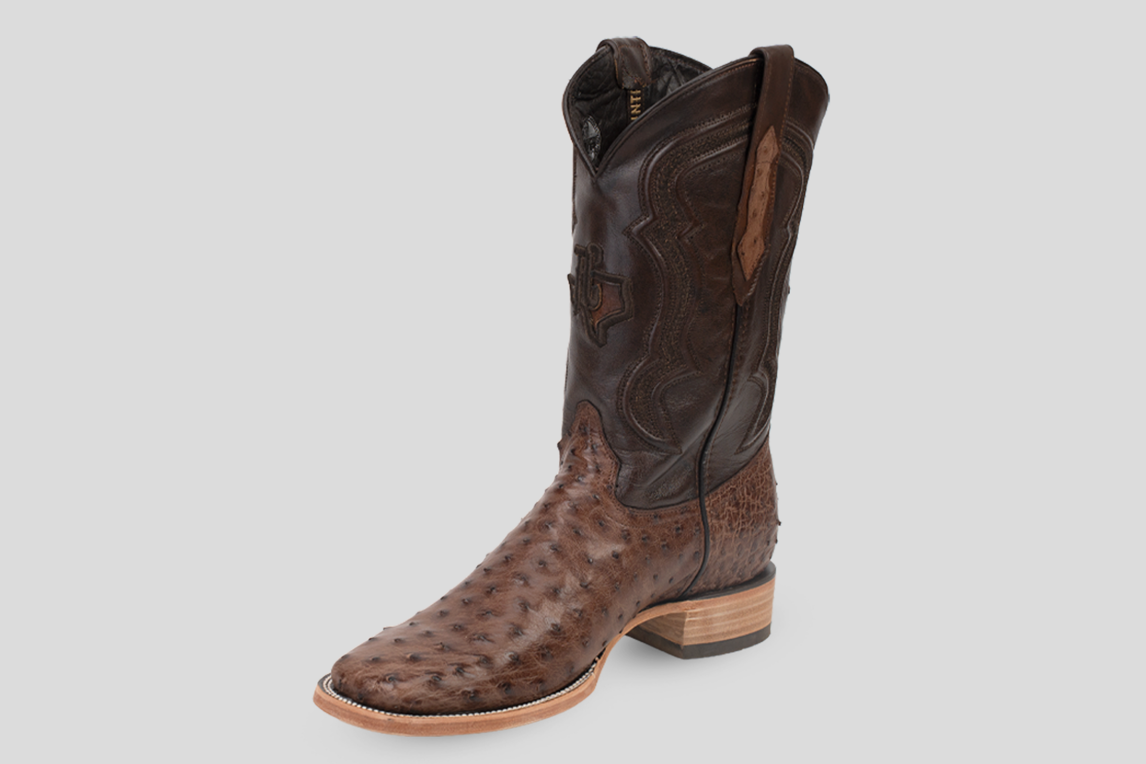 Austin Ostrich Boots- Kango Brucciato - Square Toe (AV20)
