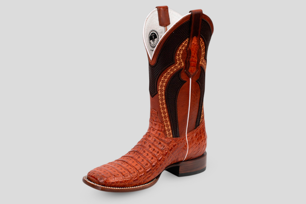 Ranger Caiman Hornback Boots - Brandy - Square Toe