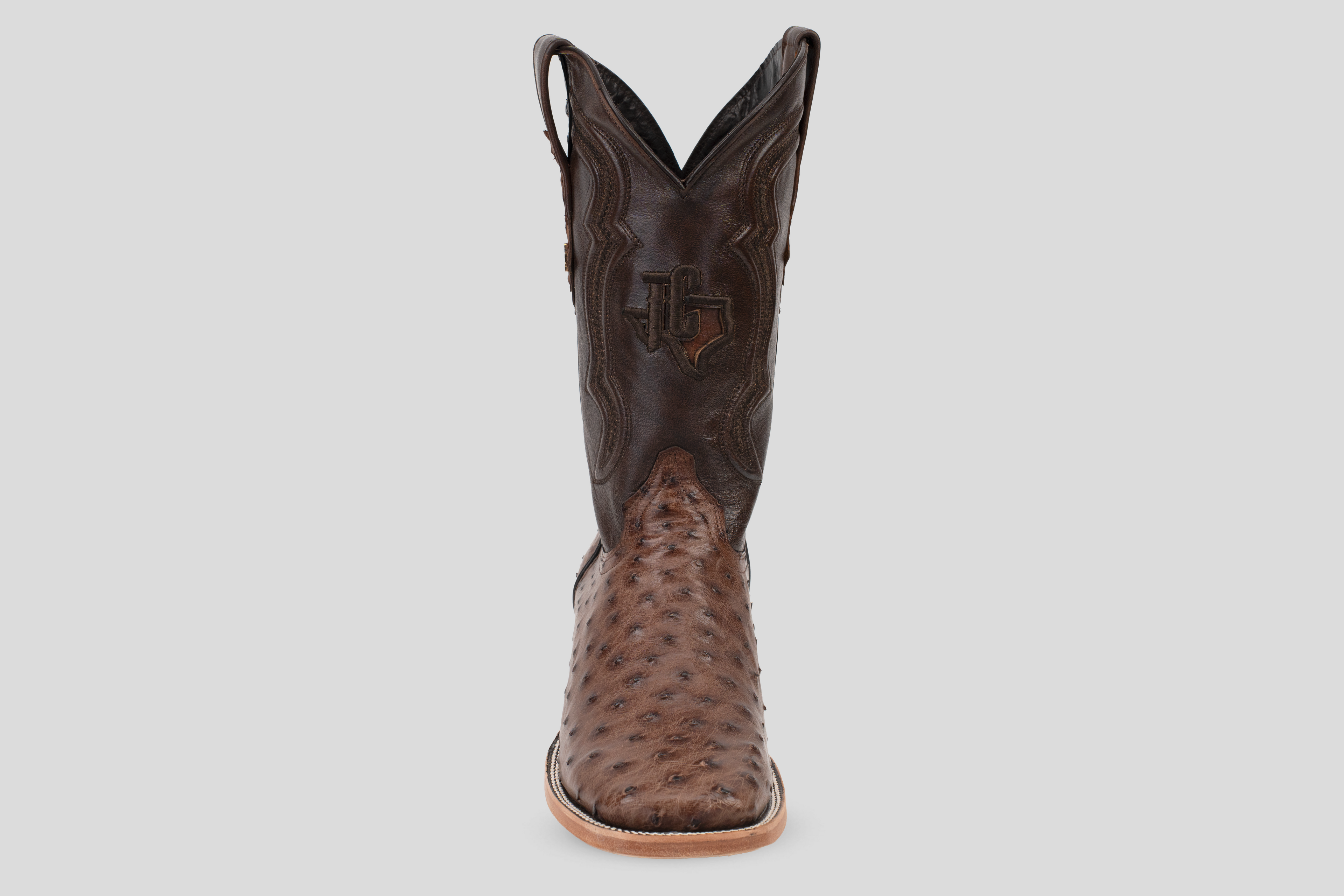 Austin Ostrich Boots- Kango Brucciato - Square Toe (AV20)