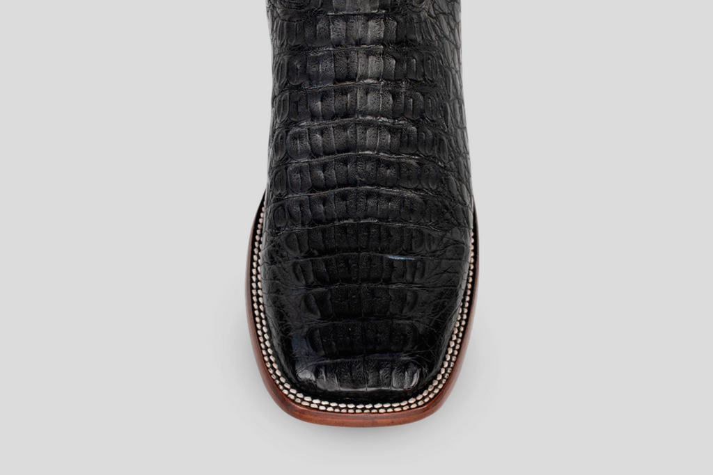 Ranger Caiman Hornback Boots - Black - Square Toe