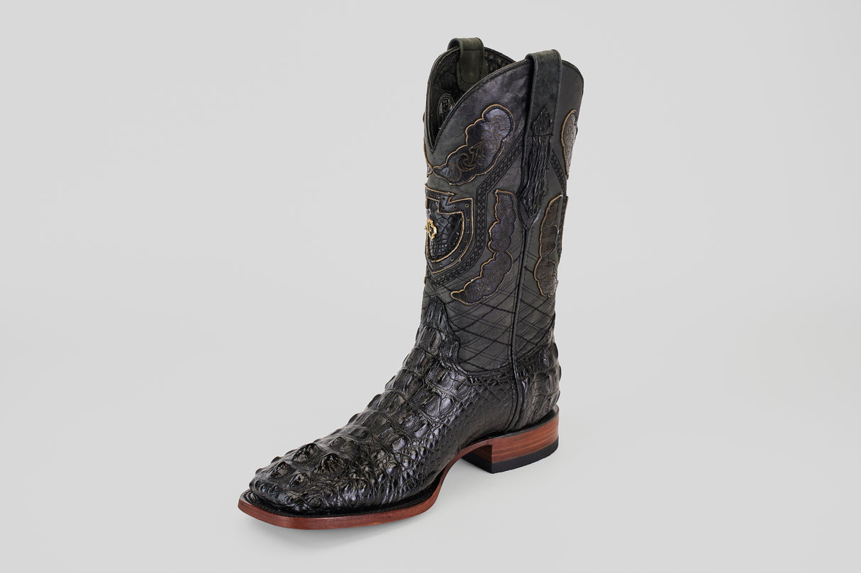James - Black - Square Toe (Alligator Head)