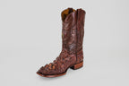James Alligator Head Boots - Brown - Square Toe (AP50)