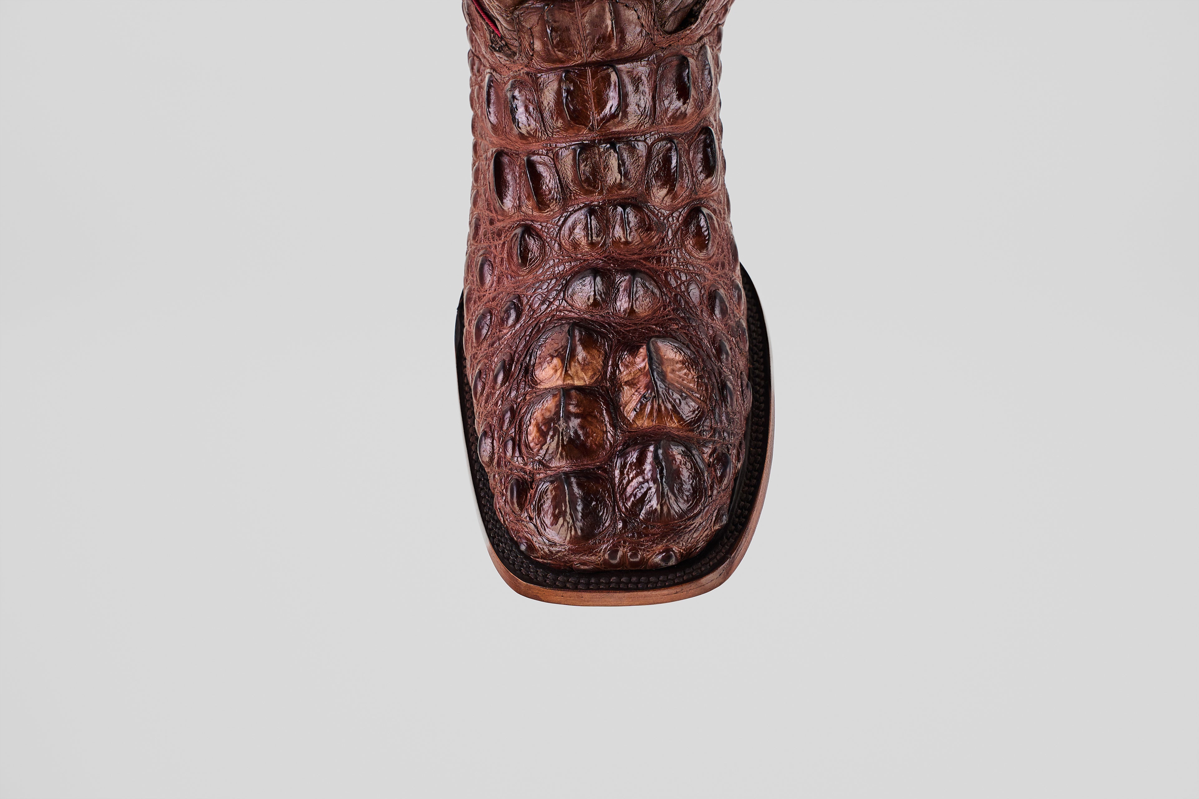 James Alligator Head Boots - Brown - Square Toe (AP50)