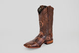 James - Rustic Brown - Square Toe (Alligator Hornback)
