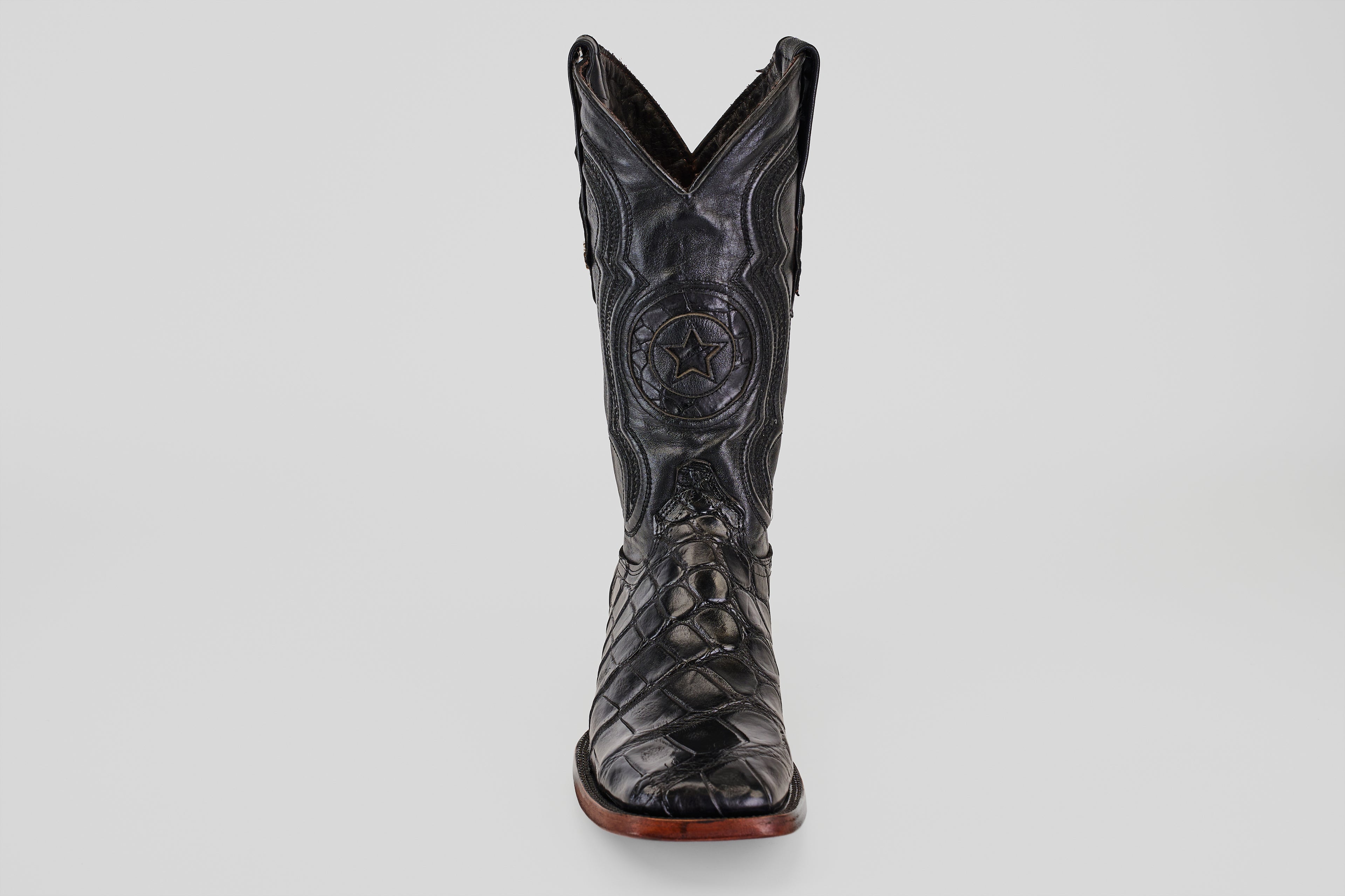 James Alligator Hornback Boots - Black - Square Toe (LG10)