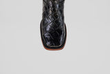 James - Black - Square Toe (Alligator Hornback)